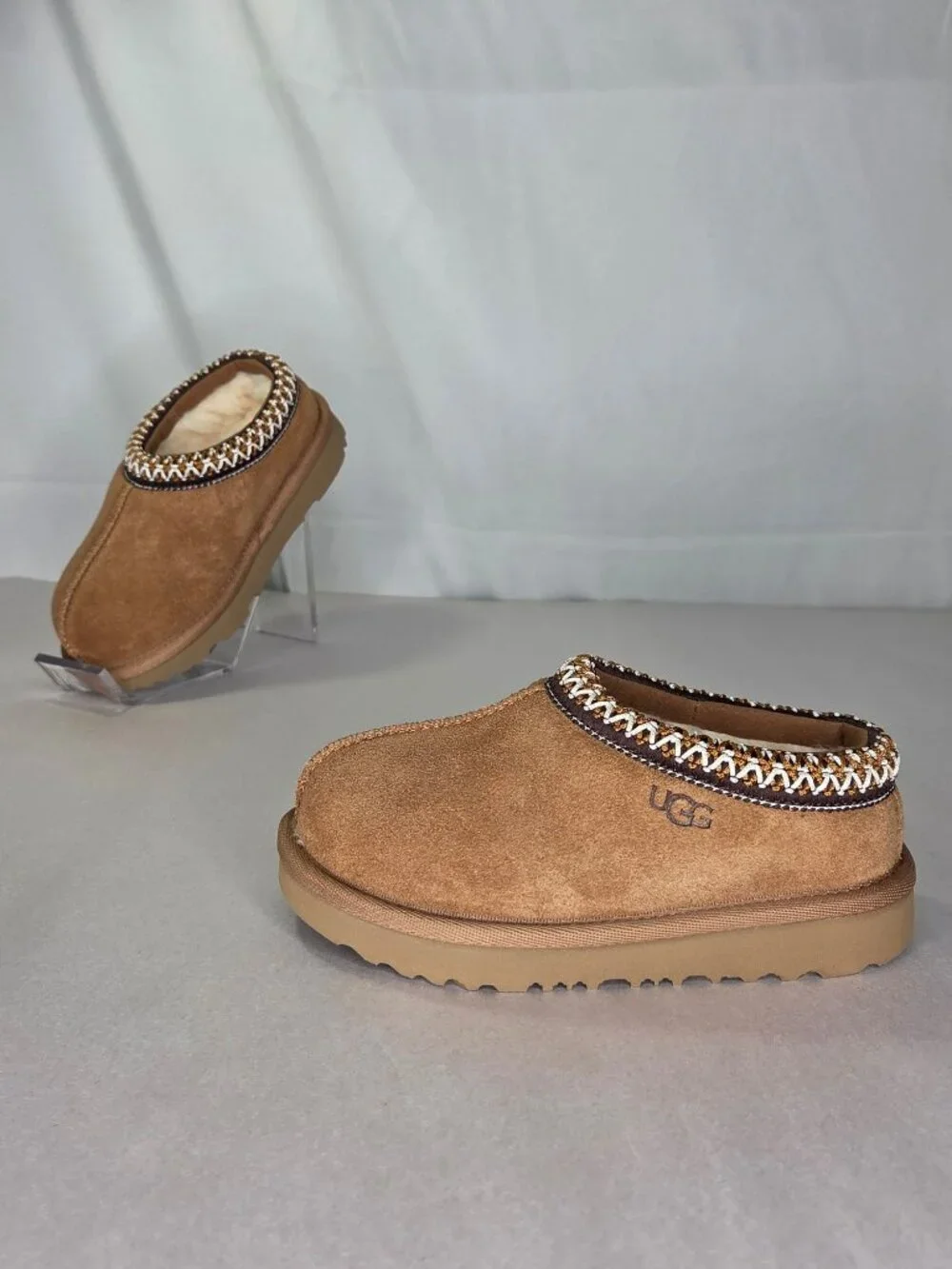 UGG Kid's Tasman II Suede Slippers Unisex Chestnut Toddler